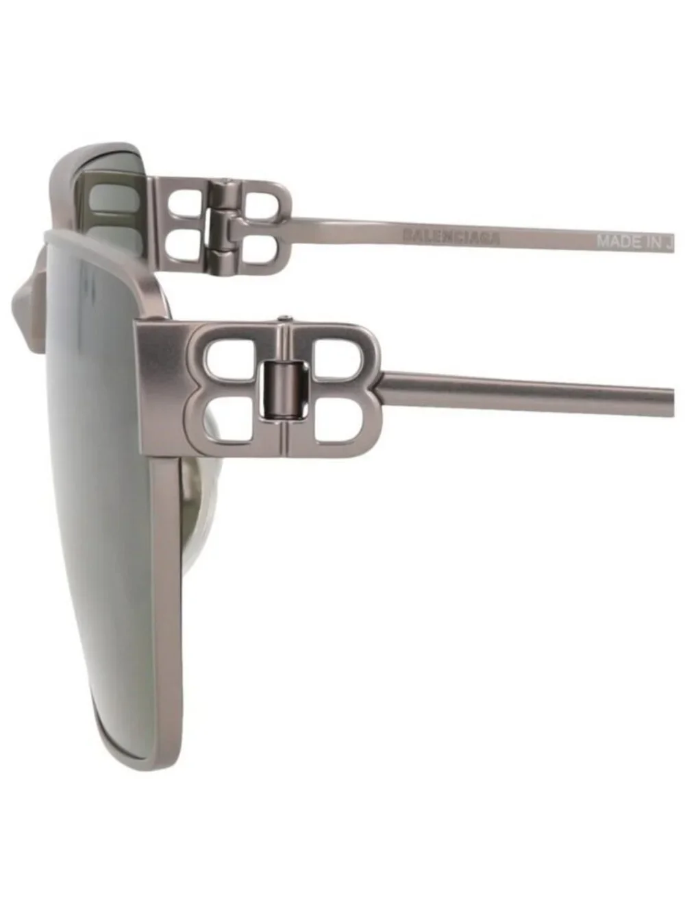New Balenciaga Unisex Square/Rectangle Ruthenium Ruthenium Green Fashion Designe
